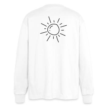 Sonne - Oversized Langarmshirt  - Weiß - Hinten - AI Model Male 185 light (185cm)