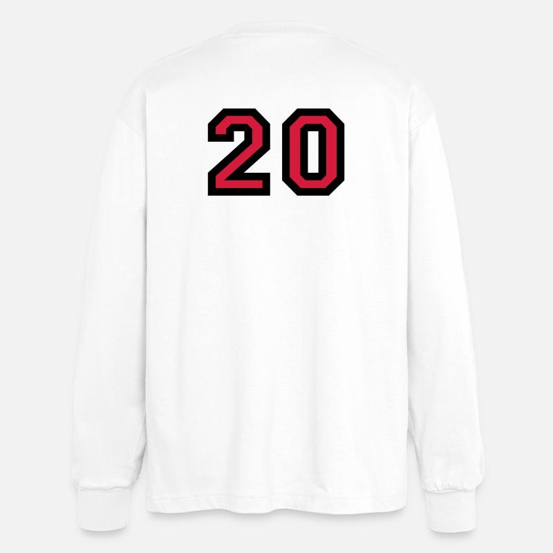 Le numéro 20 - nombre de vingt - T-shirt manches longues oversize - blanc