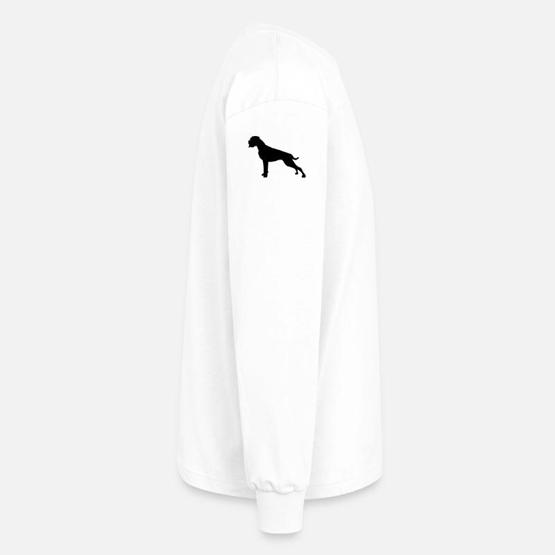 Boxer Stand silhouette - Oversized Langarmshirt  - Weiß