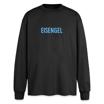 Iron Gel Frost Motif - Oversized Long Sleeve T-Shirt - black - Front - AI Model Male 185 light (185cm)