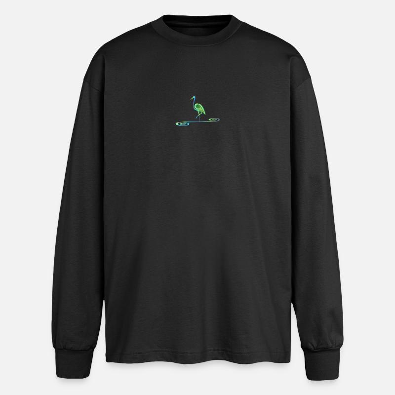 Celtic Heron - Oversized Long Sleeve T-Shirt - black