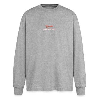 Heart for Two Molten Souls - Oversized Long Sleeve T-Shirt - sports grey - Front - AI Model Female 180 light (180cm)