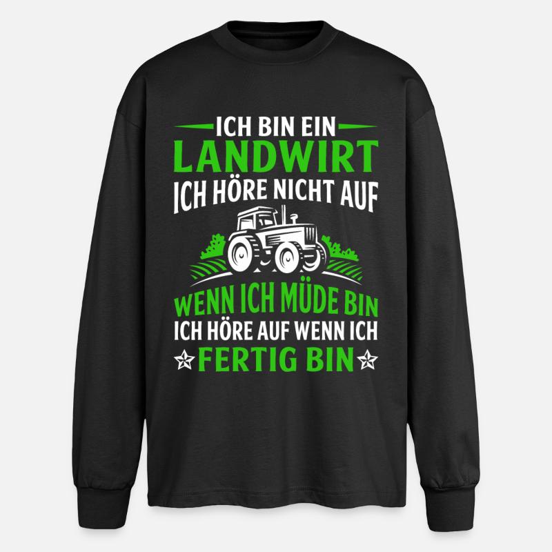 Ich bin ein Landwirt - Oversized Langarmshirt - Schwarz
