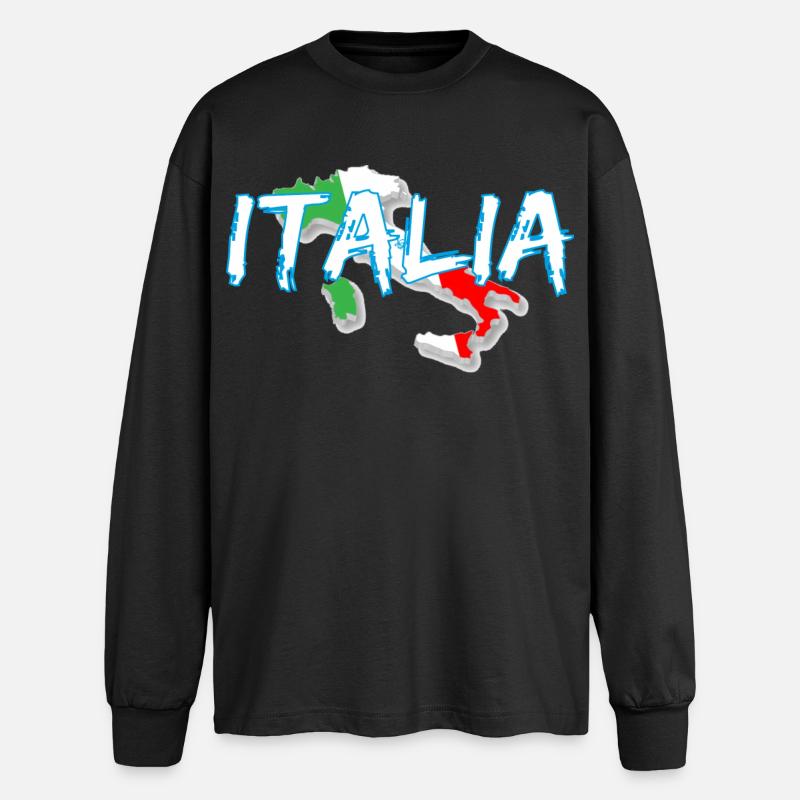 Italy Edo white boot - Oversized Long Sleeve T-Shirt - black