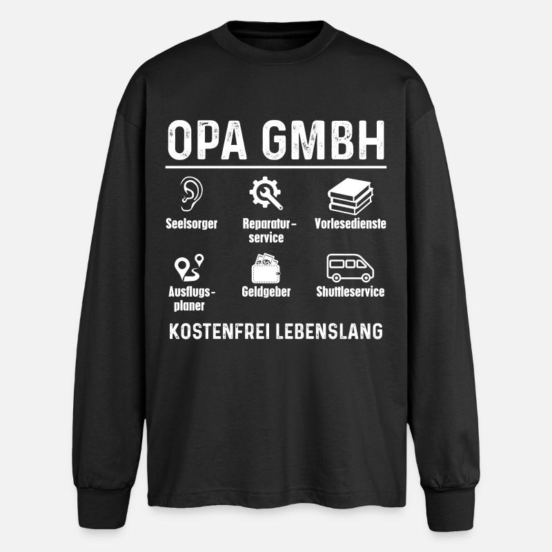 Opa Enkelkinder GmbH - Oversized Langarmshirt  - Schwarz