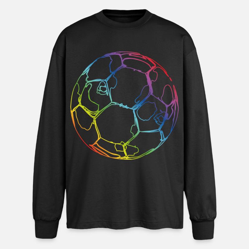 Calcio - T-shirt oversize a maniche lunghe - nero