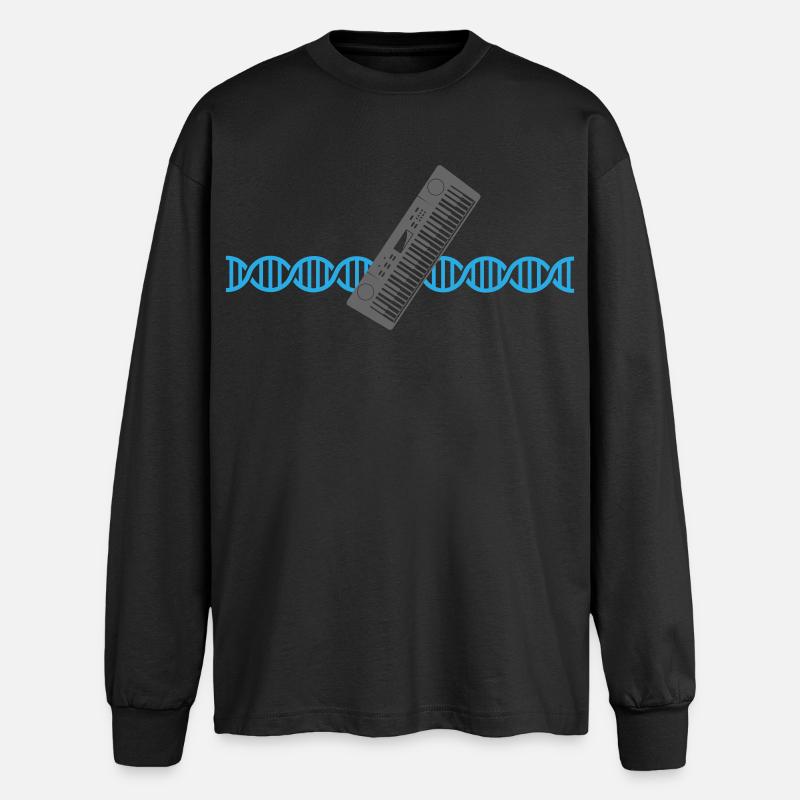 Keyboard Piano Synthesizer DNA | Farben änderbar - Oversized Langarmshirt  - Schwarz