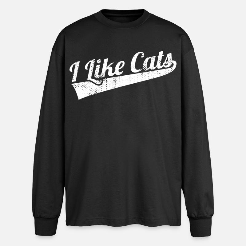 I like cats - Oversized Long Sleeve T-Shirt - black