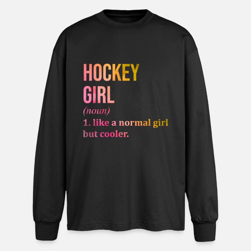 Hockey - Oversized Langarmshirt - Schwarz