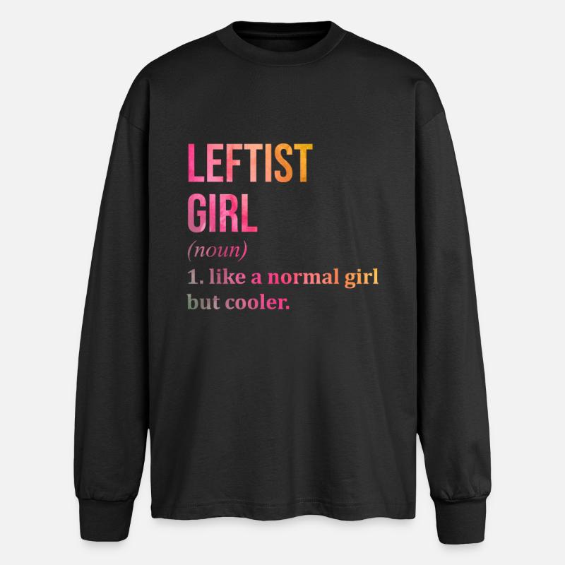 Linker - Oversized Langarmshirt  - Schwarz