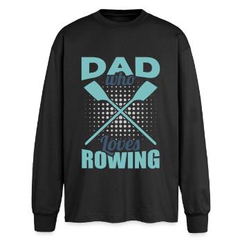 Rowing father - Oversized Long Sleeve T-Shirt - black - Front - AI Model Male 185 light (185cm)