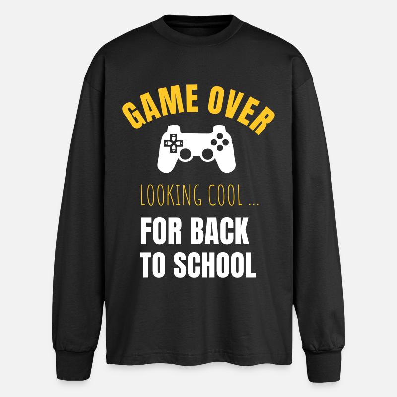 Schulstart - Oversized Langarmshirt  - Schwarz