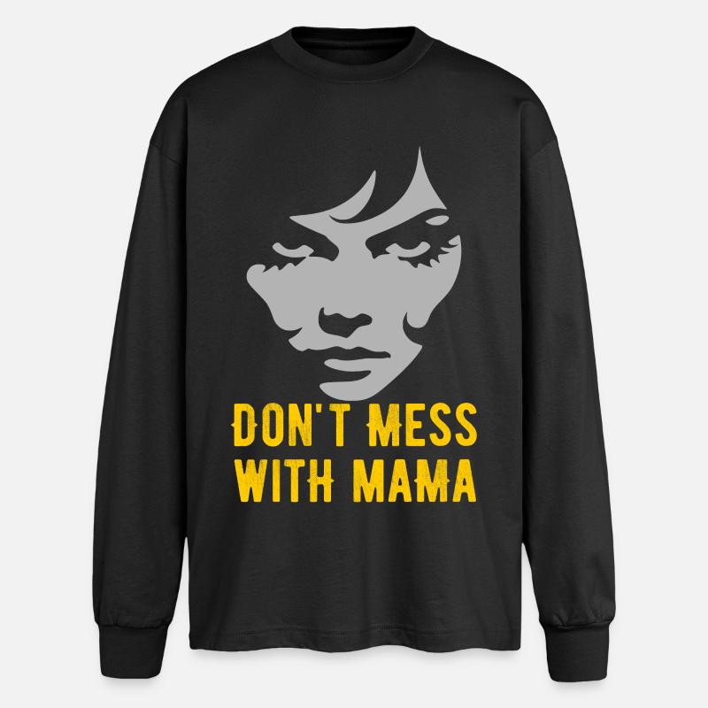 Conception audacieuse de déclaration de maternité - T-shirt manches longues oversize - noir