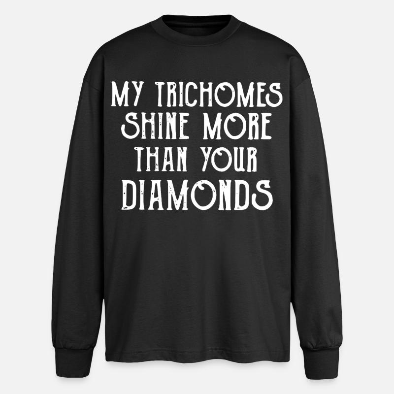 Trichomes Shine Over Diamonds - Oversized Langarmshirt  - Schwarz