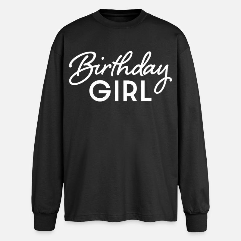 Geburtstagskind - Oversized Langarmshirt  - Schwarz
