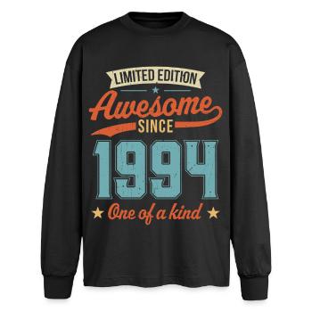 Awesome Since 1994 - Oversized Long Sleeve T-Shirt - black - Front - AI Model Male 185 light (185cm)