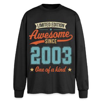 Awesome Since 2003 - Oversized Long Sleeve T-Shirt - black - Front - AI Model Male 185 light (185cm)