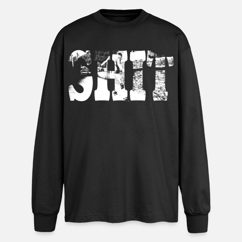 Shit - Oversized Langarmshirt  - Schwarz