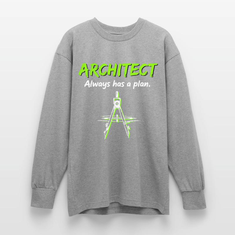 Architecture Compass Construction Plan Architect Oversized Long Sleeve T-Shirt