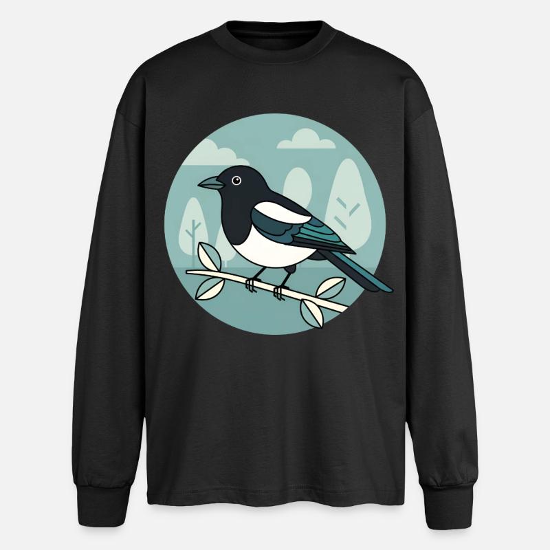 Elster - Oversized Langarmshirt  - Schwarz