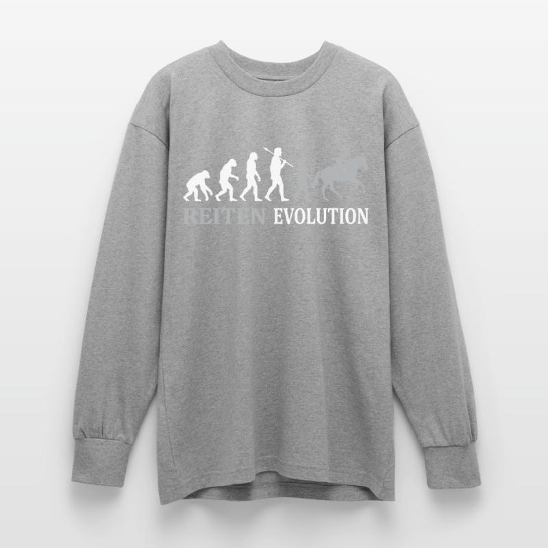 Equestrian Evolution – From Monkey to Rider Oversized Long Sleeve T-Shirt
