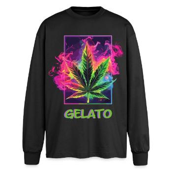 Gelato - Oversized Long Sleeve T-Shirt - black - Front - AI Model Male 185 light (185cm)