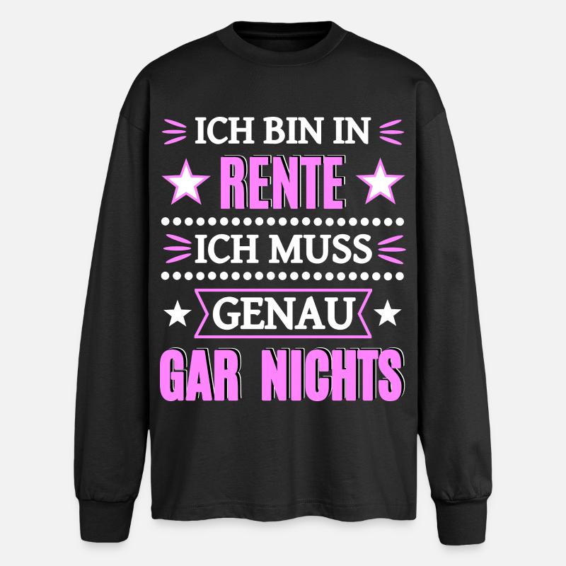 Endlich in Rente - Oversized Langarmshirt  - Schwarz