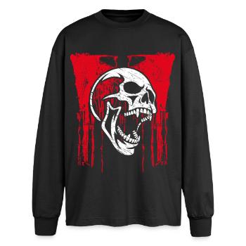 Skull screams - Oversized Long Sleeve T-Shirt - black - Front - AI Model Male 185 light (185cm)