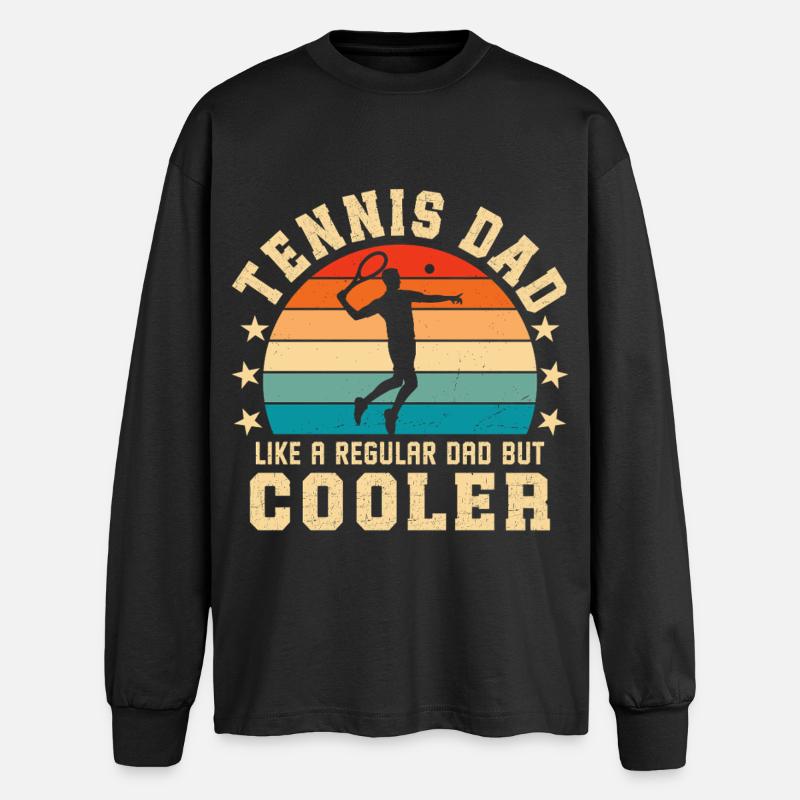 Tennis-Papa wie ein normaler Vater, aber cooler - Oversized Langarmshirt  - Schwarz