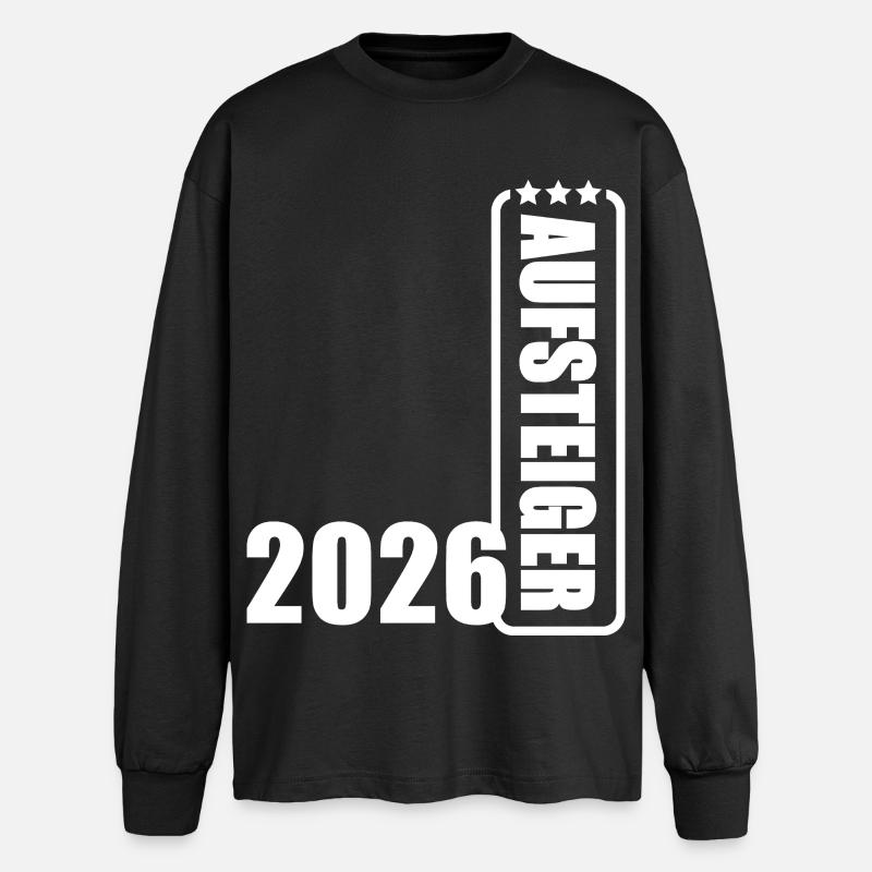 Aufsteiger 2026 Aufstiegstrikot Aufstieg 26 - Oversized Langarmshirt  - Schwarz