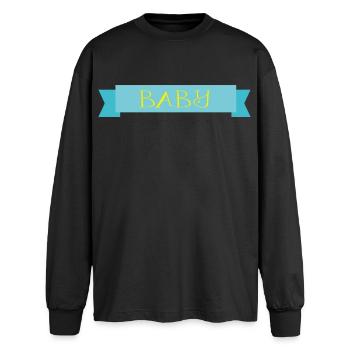 Baby - Oversized Long Sleeve T-Shirt - black - Front - AI Model Male 185 light (185cm)