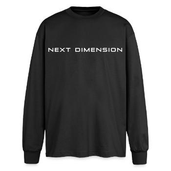 Next Dimension Tee - Oversized Langarmshirt  - Schwarz - Vorne - AI Model Male 185 light (185cm)