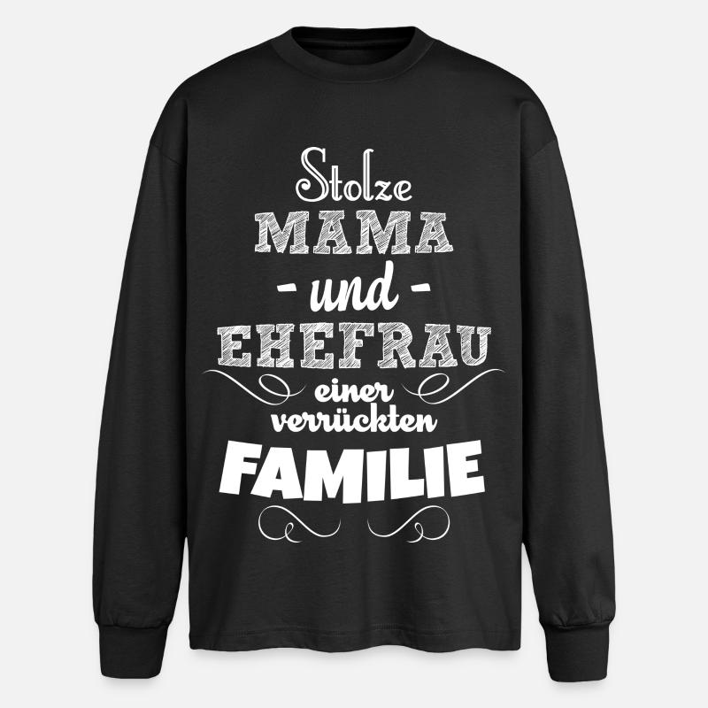 Stolze Mama - Oversized Langarmshirt  - Schwarz