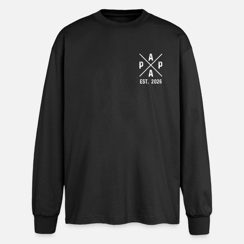 Papa Est. 2026 - Oversized Langarmshirt  - Schwarz