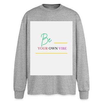 Be Your Own Vibe - T-shirt manches longues oversize - gris chiné - Devant - AI Model Female 180 light (180cm)