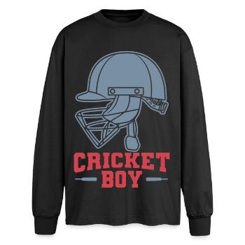 Cricket Boys - Oversized Long Sleeve T-Shirt - black - Front - AI Model Male 185 light (185cm)