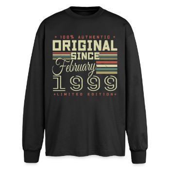 Großartig seit Februar 1999 - Oversized Langarmshirt  - Schwarz - Vorne - AI Model Male 185 light (185cm)