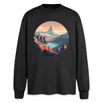 Errer - T-shirt manches longues oversize - noir - Devant - AI Model Male 185 light (185cm)