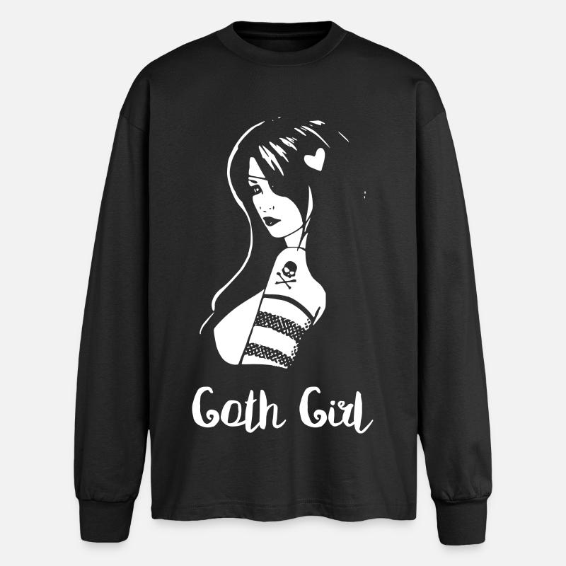 Goth Girl - Oversized Langarmshirt  - Schwarz