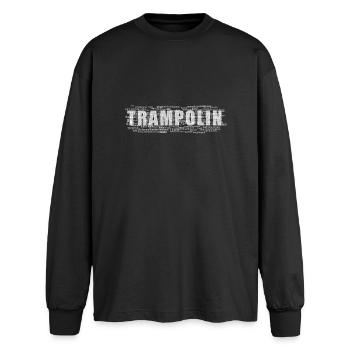 trampoline - Oversized Long Sleeve T-Shirt - black - Front - AI Model Male 185 light (185cm)