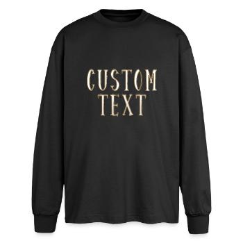 Custom text - Oversized Long Sleeve T-Shirt - black - Front - AI Model Male 185 light (185cm)