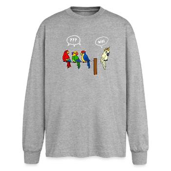 Wifi Wireless Internet Wireless Internet Funny Humor - Oversized Long Sleeve T-Shirt - sports grey - Front - AI Model Female 180 light (180cm)