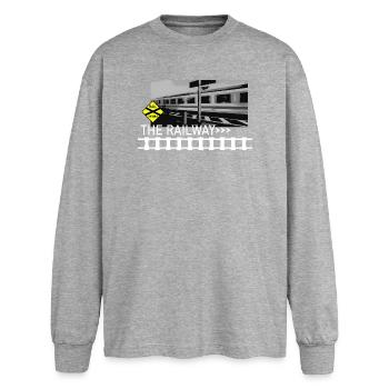 THE RAILWAY - Oversized Long Sleeve T-Shirt - sports grey - Front - AI Model Female 180 light (180cm)