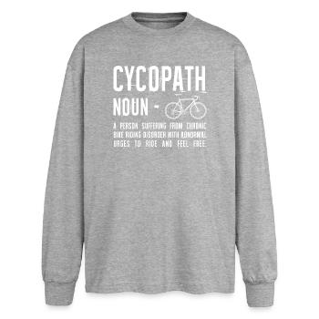 Art du texte de vélo en détresse - T-shirt manches longues oversize - gris chiné - Devant - AI Model Female 180 light (180cm)