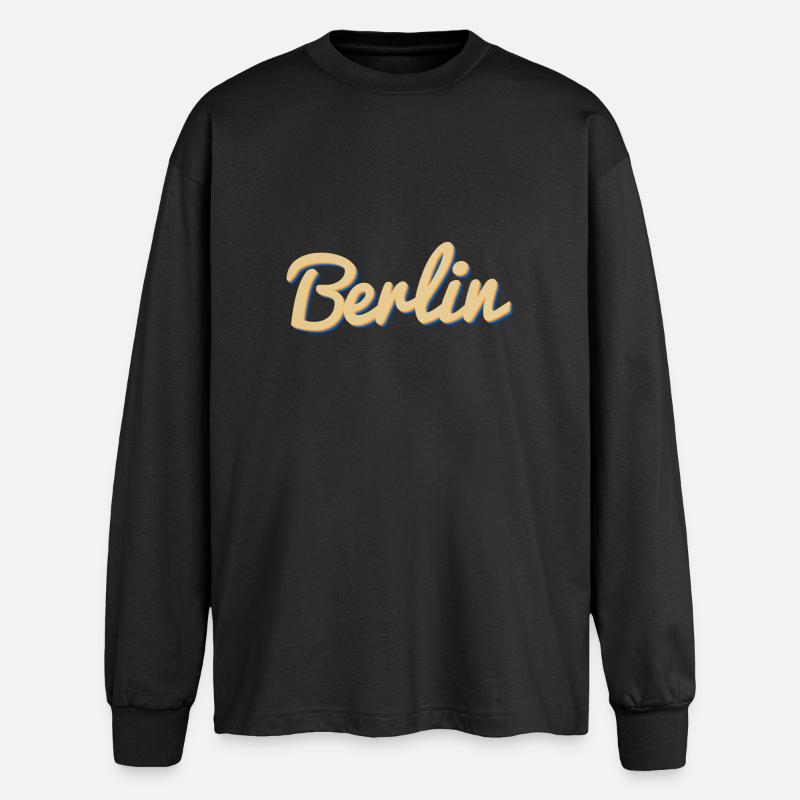 Mot-symbole Berlin Script Vintage - T-shirt manches longues oversize - noir