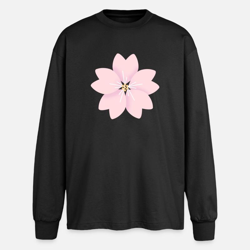 Cherry flower - Oversized Long Sleeve T-Shirt - black