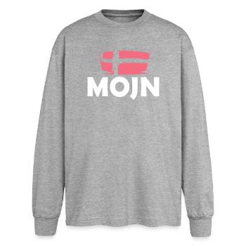 dansk Danemark Symbole Drapeau Drapeau Logo Graphique - T-shirt manches longues oversize - gris chiné - Devant - AI Model Female 180 light (180cm)