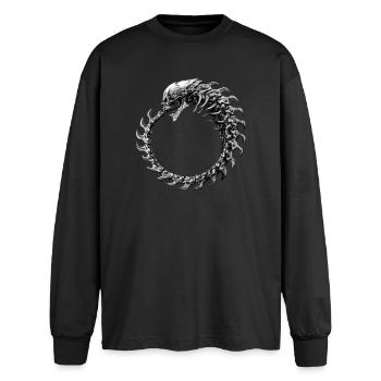 Alchemy England Alchoboros - T-shirt manches longues oversize - noir - Devant - AI Model Male 185 light (185cm)