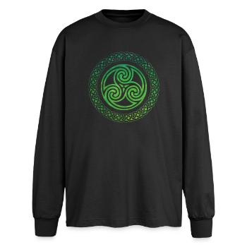 Celtic Knot - Oversized Long Sleeve T-Shirt - black - Front - AI Model Male 185 light (185cm)