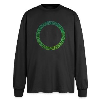 Nœud celtique - T-shirt manches longues oversize - noir - Devant - AI Model Male 185 light (185cm)
